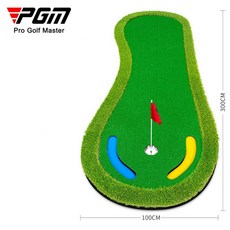 PGM 휴대용 골프그린 퍼팅 매트 연습용 경사 그린 실내 퍼터 사무실 거실, 잔디 스타일  그린 0.9m x 3m - 골프경사매트