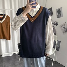남성펀칭니트조끼