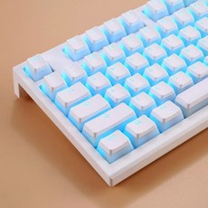 ZIFRIEND 푸딩 LED 투과 키캡 PBT 기계식 커스텀 무각 OEM 프로파일 영문 교체용 풀세트 130키, 화이트