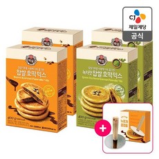 CJ 백설 찹쌀 호떡믹스 400g 2개 + 녹차맛 찹쌀 호떡믹스 400g 2개 + 호떡 누르개 증정, 4개 + 누르개 1세트