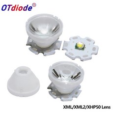XLM LED XML2 LED XHP50 LED 렌즈 백색 거치대 10 도 25 도 45/60 도 LED 렌즈 반사경 시준기 20mm 10 개