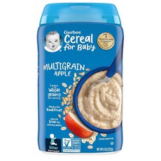 거버 이유식 베이비 시리얼 멀티그레인 애플 Gerber Baby Cereal 2nd Foods Multigrain Apple, -, 1개