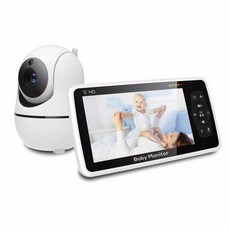 베이비 아기 모니터 카메라 무선 홈캠 강아지 고양이 반려동물캠 홈CCTV 펫캠새로운 5 인치 비디오 베이비, 04 UK Plug, 1개