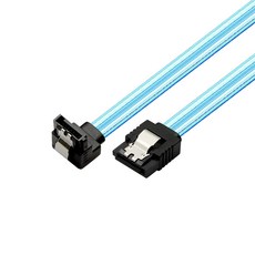 마하링크 SATA3 6Gb/s 기억자 Lock 케이블 투명 블루 ML-S3LLB, 1개, 0.5m
