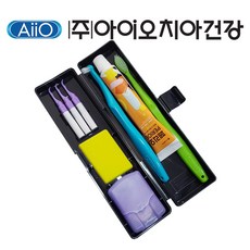 AIIO 아이오 교정용 휴대세트 블랙CASE (고급케이스 칫솔 치약 앤드터프트 치간칫솔 치실 왁스), 1세트, 50g