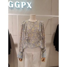 [현대백화점]GGPX(GJA3SH645)시스루 프린팅 블라우스