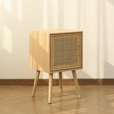 바네스데코 원목 라탄 서랍장 협탁 3type, 1단