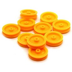 JLMetal 50pcs 2mm 구멍 벨트 풀리 DIY RC 장난감 자동차 액세서리에 대 한 주황색 플라스틱 전송 풀리, 단색_One Size, 단색_One Size, 단색