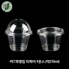 모든포장 디저트 과일컵 92파이 9온스 투명컵+뚜껑 set, 100개, 평뚜껑set(뚜껑막힘)