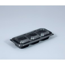 KS-0311-3(3칸) 상+하 600EA 1세트 / 샐러드 반찬용기 소스용기, 흑색