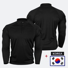 택티컬 셔츠 아머 전술 긴팔 카라 티셔츠 검정 + 태극기 코리아 패치 - 밀리터리 경호 가드 강철부대 시큐리티 티컬 셔츠 아머 전술 긴팔 카라 티셔츠 검정 + 태극기 코리아 패치 - 밀리터리 경호 가드 시큐리티