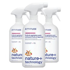 에티튜드 과일 & 채소 세정제 무향, 800ml, 3개