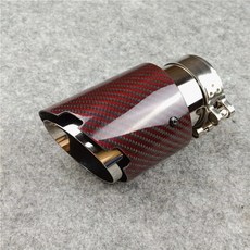 해외 레드 카본 싱글 노블 스타일 카본 노즐 배기 머플러 팁 Akrapovic 카본 카 모델 튜닝 배기 시스템 PR, IN 51 OUT 76 MM_One Size, IN 51 OUT 76 MM_One Size, 상세 설명 참조0