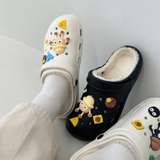 오오룩 남자 털슬리퍼 겨울 커플 털신 사무실 키높이 방한 슬리퍼