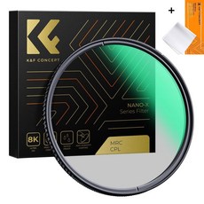 K&F Concept 82mm NANO-X 슬림 MRC CPL 필터 (렌즈크리포함) 8K AGC Japan Glass Slim CPL Filter + Cleaning Cloth, 1개