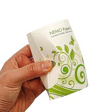 유니온팩 네모톡컵 휴대용 재사용 종이컵 (200ml 1팩 5개입), 1박스, 50개입