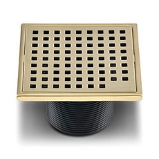 QM Square Shower Drain Grate made of Stainless Steel Marine 316 and Base made of ABS Lagos Series, 1