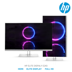 HP EliteDisplay E243 IPS FHD 24인치 피벗모니터 광시야각 HDMI DP 노트북 사무용 듀얼용, 61cm