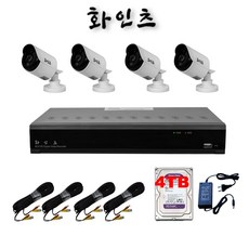 화인츠 500만화소 8채널 CCTV 자가설치 세트 패키지 주차장 농막 방수 실외 카메라4개 20m케이블 4TB, 4개 - DVR