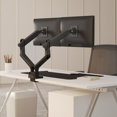 _EMA-2DG 듀얼 32인치 모니터고정대 침대 모니터 거치대 이동식스탠드 책상높낮이조절 주식용모니터거치대 LCD스탠드