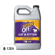 유린오프 고양이 소변냄새 앤 얼룩제거 탈취제, 3.78L, 12개