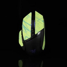 오토바이핸즈프리 Razer Basilisk X Hyperspeed Wireless Ultimate V2 용 마우스 그립 테이프 스케이트 수제 스티커 미끄럼 방지 도마뱀 피부 땀 빨, [01] for Razer, [04] Green Ink
