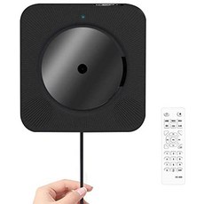 Bestine Bluetooth HiFi 스피커가있는 휴대용 CD 플레이어 USB MP3 음악 플레이어 리모콘 홈 오디오 FM 라디오 AUX 입력 / 출력 3.5mm 헤드폰 잭 (검정색)-65447, 단일옵션, 03.검정