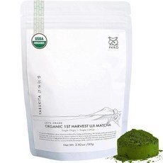 FKRO 유기농 말차 라떼 파우더 80g282온스 첫 수확 단일 원산지 일본 우지에서 온 스톤 그라운드 녹차 무설탕 제로슈가 믹스 L테아닌과 카페인이 풍부한 등급 베이킹 마차, 80g, 1개