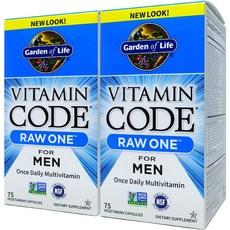 2병 가든오브라이프 비타민코드 로우 원 남성 멀티비타민 75 야채캡슐, 75개
