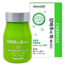 네추럴라이즈 양배추에 쏙 빠지다 500mg x 90정, 45g, 1개