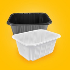 실링용기 19159호 1650ml 분식 반찬 포장배달, 1개, 300개, 검정