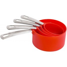 IKEA 디저트 계량컵 4 종 레드 스테인리스 스틸, 1