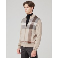 닥스 남성 19FW 베이지 체크배색 울 집업가디건 WMSW9D304I2