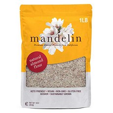 Mandelin Grower Direct Natural Unblanched Almond F Mandelin Grower 직접 천연 데치지 않은 아몬드 가루 케토 - 초미립자 100, 453.59g, 1개