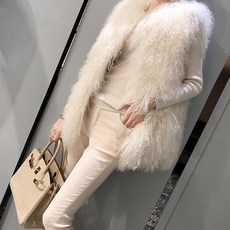여자 부클 페이크퍼 털조끼 퍼 베스트