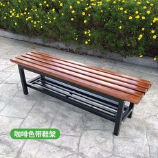 DIPYLON 라운지 탈의실 욕실 벤치 원목 신발 바꿔 신는 헬스장 매장 휴게 벤치파크 긴 의자, 커피색색 2m 신발걸이 6-7인 적용