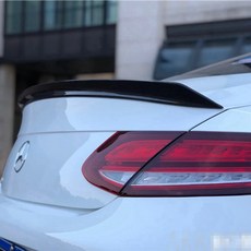 벤츠 W205 쿠페 15-19년 C63 C200 C250 C350용 후면 트렁크 스포일러 C클래스 2도어 카본 블랙 V스타일 리얼 카본파이버, FRP primer
