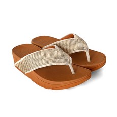 명품 FITFLOP 핏플랍 M57-562 리치 토-통 샌들-골드믹스