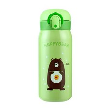 해피베어 원터치 보온보냉병, 그린, 350ml, 1개