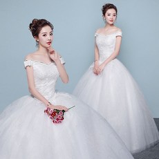미니웨딩드레스 결혼예복 신부 웨딩드레스 2020뉴스타일 날씬해보이는 심플 작은키 궁전 오픈숄더
