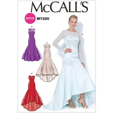 McCall's Patterns M7320 Misses'/Miss Petite Mermaid-Hem and High-Low Dresses Size A5 (6-8-10-12-1, 1개
