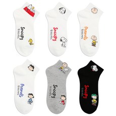 SOCKSHOP 女款史努比角色短筒襪 6雙