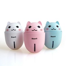 [디웰] 러블리캣 3in1 하이브리드 가습기(가습/선풍/조명), 전체색:블루