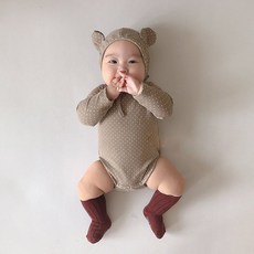 핑크트리 (2종)도트곰 슈트+보넷_2컬러