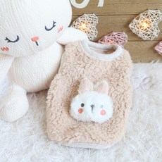 뽀글이 새끼 강아지옷 2XS 겨울 조끼 아기 고양이 옷, 05.베이지 토끼, 1개