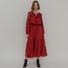 스윗원에이티 FREESIA RUFFLE LONG DRESS (RED)