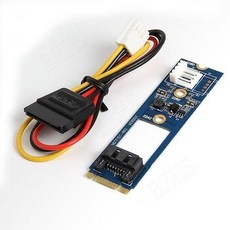 [해외] Sp m2에 sata m.2 ngff sata 7pin sata 수평 변환기 어댑터 카드 확장 카드 + 4pin 전원 케이블 winxp win7 win8, 상세내용표시, 상세내용표시