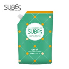 [슈베스] 그린 유아 섬유유연제 리필 1300ml, 개별:SUBES 그린 유연제 리필