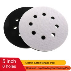 2 팩 5 인치 125MM 8 홀 소프트 밀도 인터페이스 패드 후크 및 루프 5 "스폰지 쿠션 버퍼 백킹 패드