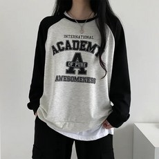 주디앤 여성 아카데미 긴팔 맨투맨 티셔츠